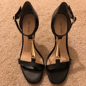 Pour La Victoire Black & Gold Sandal